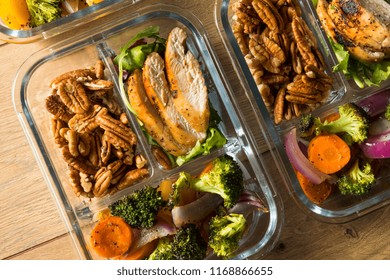 Homemade Keto Chicken Meal Prep With Veggies In A Container