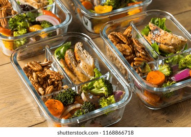 Homemade Keto Chicken Meal Prep With Veggies In A Container