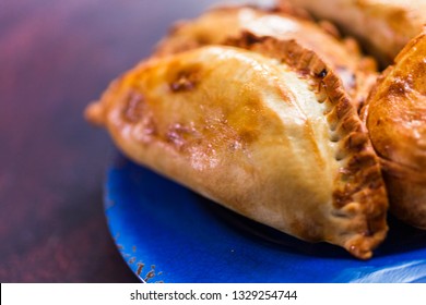 Homemade large empanadas with different staffings. - Shutterstock ID 1329254744