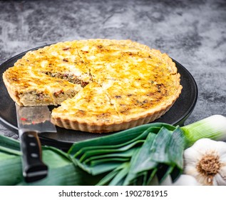 Homemade Leek Bacon Gruyère Tart 