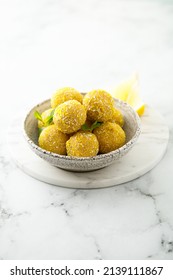 Homemade Lemon Truffles With Fresh Mint