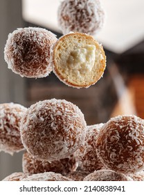 Homemade Lemon Truffles With Fresh Mint