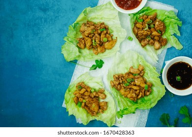 Homemade Lettuce Wraps Overhead View