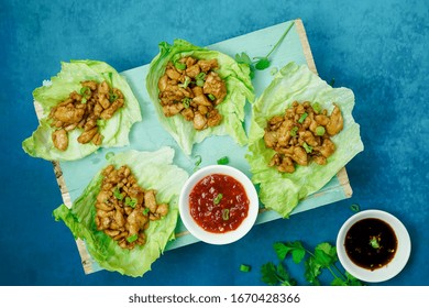 Homemade Lettuce Wraps Overhead View