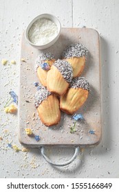 Homemade Madeleine Cookies Baked In A Fluted Tin Or Mould