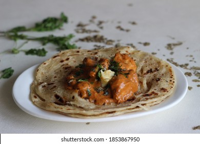 Homemade Malabar Parotta With Butter Chicken