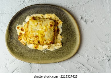 Homemade Meat And Vegetable Lasagne. Grandma's Recipe. Top View