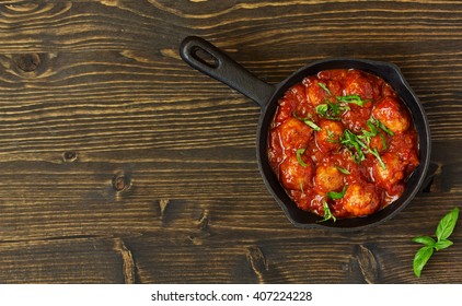 Homemade Meatballs In Tomato Sauce.