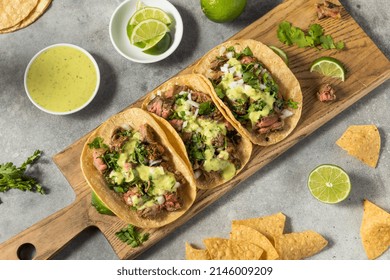 Homemade Mexican Steak Steet Tacos with Cilantro and Onion