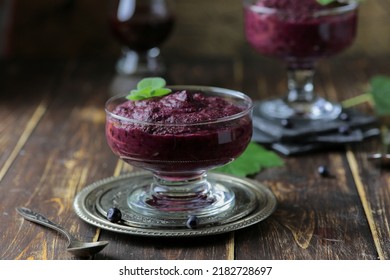 Homemade millet pudding with berries. Delicious and healthy dessert. A tasty snack.
