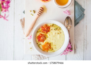 Homemade Millet Pudding With Oranges