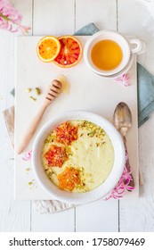 Homemade Millet Pudding With Oranges