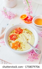 Homemade Millet Pudding With Oranges