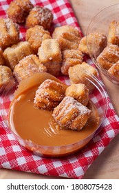 Homemade Mini Churros With Dulce De Leche