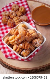 Homemade Mini Churros With Dulce De Leche