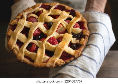 Homemade Mixed Berry Pie Food Photography Recipe Idea