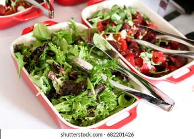 Homemade Mixed Green And Beets Salad For A Potluck Dinner Party