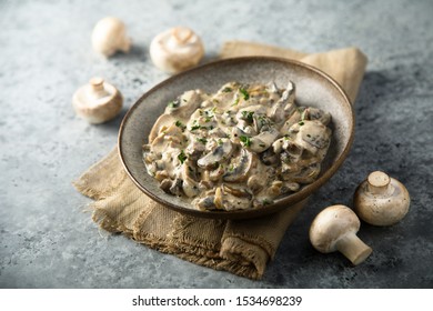 Homemade Mushroom Stew With Sour Cream