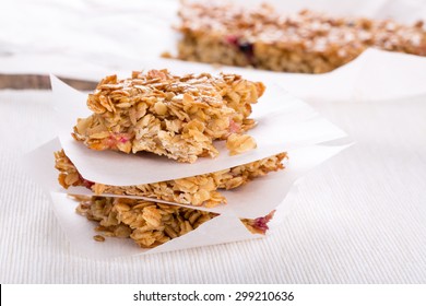 Homemade Oat bars with honey and currant. - Powered by Shutterstock