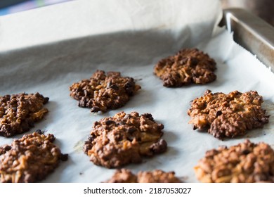 Homemade Oatmeal Cookies Coming Out Of The Oven. Spain