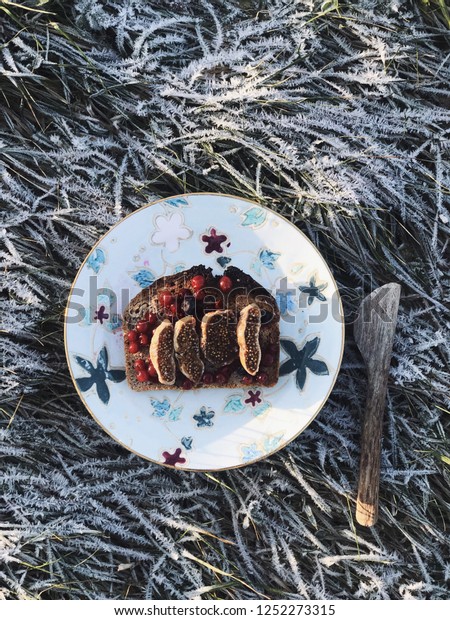 Homemade Open Sourdough Healthy Organic Topping Stock Photo Edit