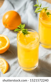 Homemade Orange Crush Cocktail With Mint And Vodka