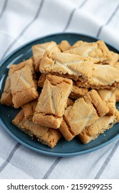 Homemade Organic Apple Pie Cookies On A Plate, Side View. 