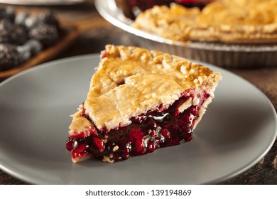 Homemade Organic Berry Pie with blueberries and blackberries