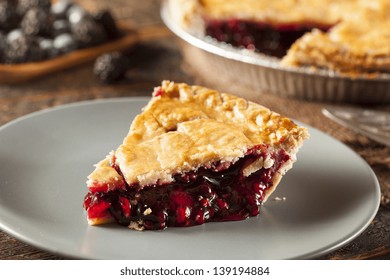 Homemade Organic Berry Pie with blueberries and blackberries