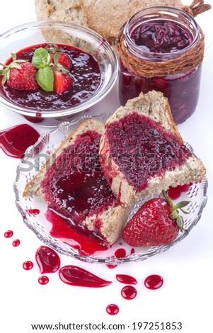 Similar – Image, Stock Photo cheesecake made of cottage cheese and strawberries