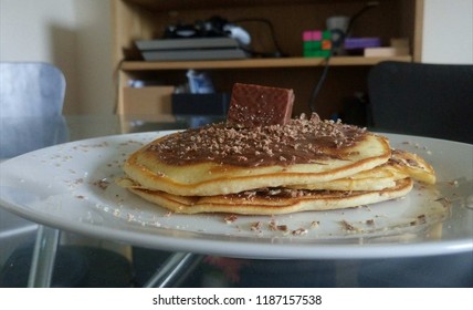 Homemade Pancakes Nutella Half Walfer On Stock Photo Edit Now