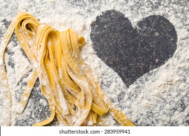 the homemade pasta and heart