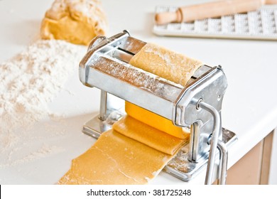 Homemade Pasta Maker With Dough