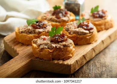 Homemade pate with onion marmalade