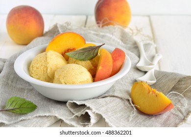 Homemade Peach Ice Cream, Sorbet