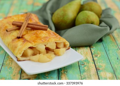 Homemade Pear Strudel With Cinnamon