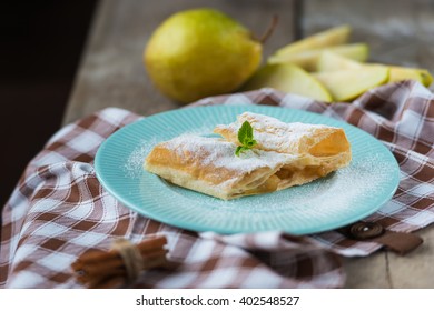 Homemade Pear Strudel With Cinnamon