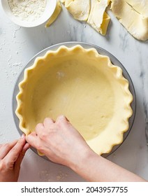 Homemade Pie Crust That Is Shaped By Hand Until It Forms Perfectly