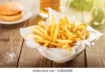 Homemade pile of appetizing french fries