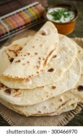 Homemade plain tortillas (mexican food)