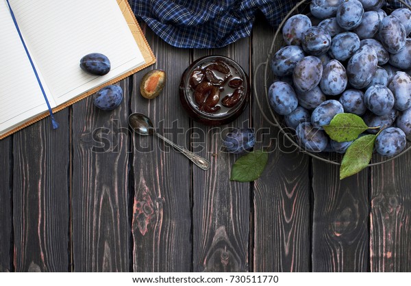 Homemade Plum Jam Glass Jar Fresh Stock Photo Edit Now 730511770