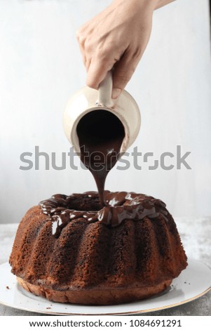 Similar – Creme caramel. Egg pudding on wooden background