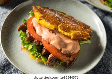 Homemade Puerto Rican Jibarito Steak Sandwich Stock Photo 1695544576 ...