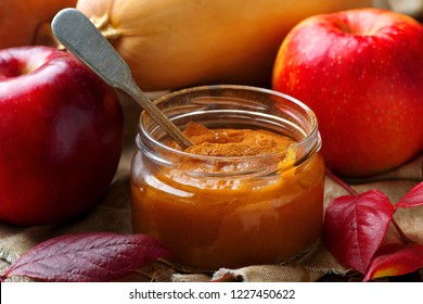 Homemade Pumpkin Apple  Butter.style Rustic.selective Focus