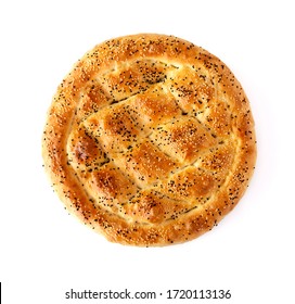 Homemade Ramadan Pita (pide) On White Background