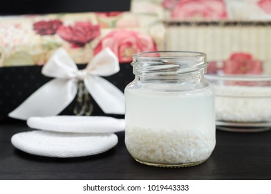 Homemade Rice Water - Natural Toner For Skin And Hair Care. DIY Cosmetics.