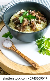 Homemade Risotto With Flank Steak.