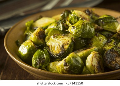 Homemade Roasted Green Brussel Sprouts in a Bowl - Shutterstock ID 757141150