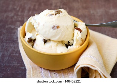 Homemade Rum Raisin Ice Cream