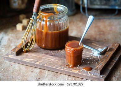 Homemade salted caramel sauce
